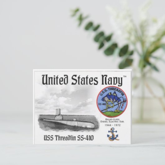 USS THREADFIN SS-410 SUB - – ポストカード (スタンド正面)