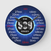 USS Tingey (DD-539) ラウンド壁時計 (正面)