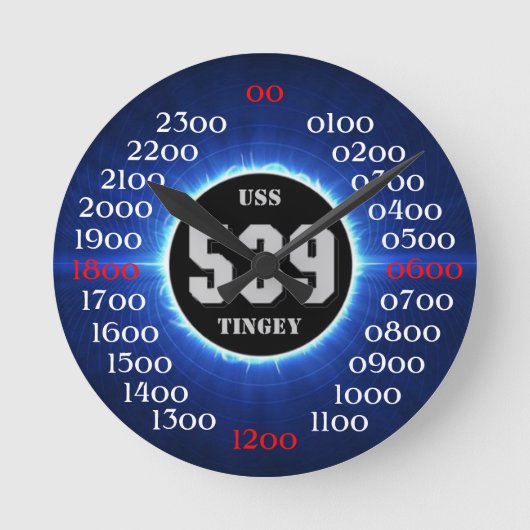USS Tingey (DD-539) ラウンド壁時計 (正面)