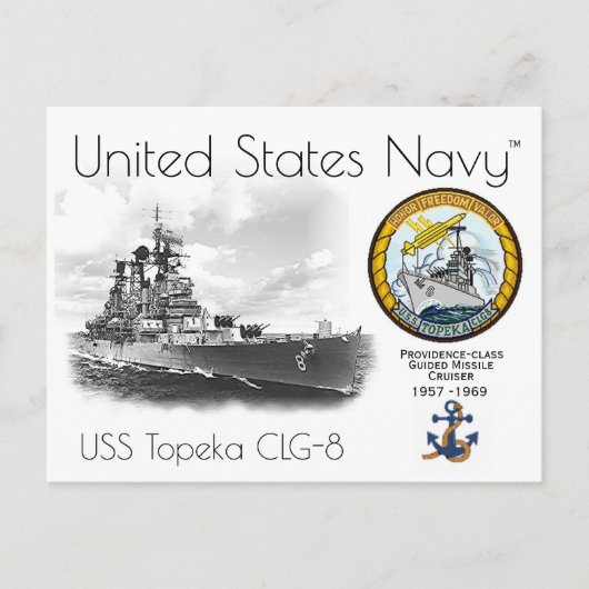 USS TOPEKA CLG-8クルーザー葉書A ポストカード (正面)