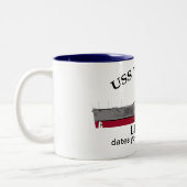 USS Tripoli, LPH-10,カスタマイズ可能な日付を提供 ツートーンマグカップ (左)