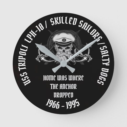 USS TRIPOLI(LPH-10) ラウンド壁時計 (正面)