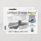 USS TULLIBEE SSN-597潜水艦 – ポストカード (正面/裏面)