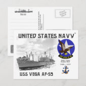 USS VEGA AF-59 貯蔵船 - ポストカード (正面/裏面)