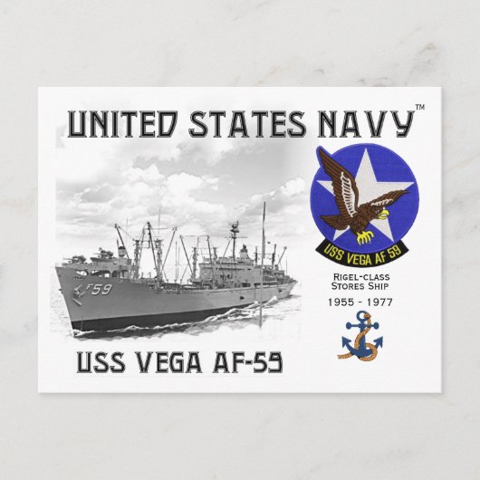USS VEGA AF-59 貯蔵船 - ポストカード (正面)
