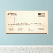 USS Vesuvius – 船舶設計図プランSD キャンバスプリント (インサイチュ (ウッドフロア))