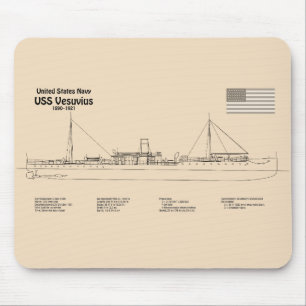 USS Vesuvius – 船舶設計図プランSD マウスパッド
