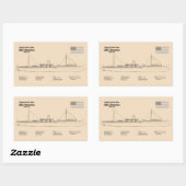 USS Vesuvius – 船舶設計図プランSD 長方形シール (シート)