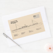 USS Vesuvius – 船舶設計図プランSD 長方形シール (封筒)