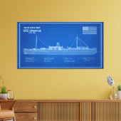 USS Vesuvius - Ship Blueprint Plans ABD キャンバスプリント (インサイチュ (リビング))