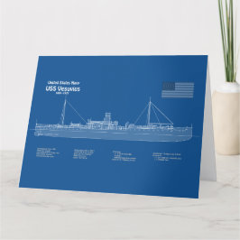 USS Vesuvius - Ship Blueprint Plans ABD サンキューカード
