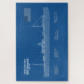 USS Vesuvius - Ship Blueprint Plans ABD ジグソーパズル (縦)