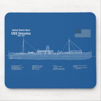 USS Vesuvius - Ship Blueprint Plans ABD マウスパッド