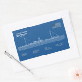 USS Vesuvius - Ship Blueprint Plans ABD 長方形シール (封筒)