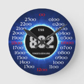 USS Vogelgesang (DD-862) ラウンド壁時計 (正面)