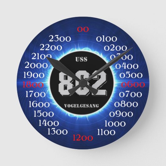 USS Vogelgesang (DD-862) ラウンド壁時計 (正面)