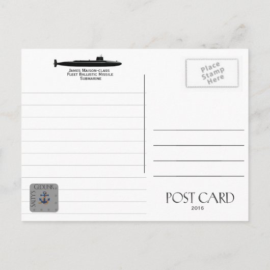 USS VON STEUBEN SSN-632潜水艦 – はがき (裏面)