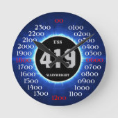 USS Wainwright (DD-419) ラウンド壁時計 (正面)