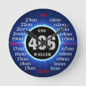 USS Waller (DD/DDE-466) ラウンド壁時計 (正面)