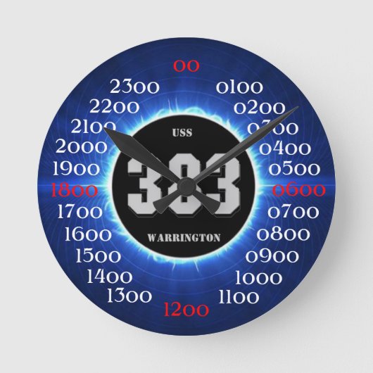 USS Warrington (DD-383) ラウンド壁時計 (正面)