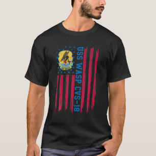 USS Wasp CVS-18 USA国旗航空母艦退役軍人 Tシャツ