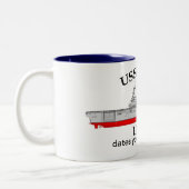 USS Wasp, LHD-1,カスタマイズ可能な日付を提供 ツートーンマグカップ (左)