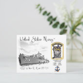 USS WILLIAM R. Rush DD-714  DESTROYER ポストカード (スタンド正面)