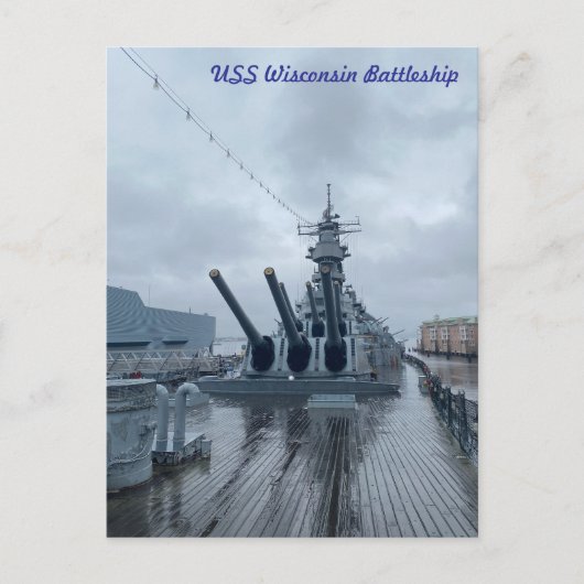 USS Wisconsin Battleship ポストカード (正面)