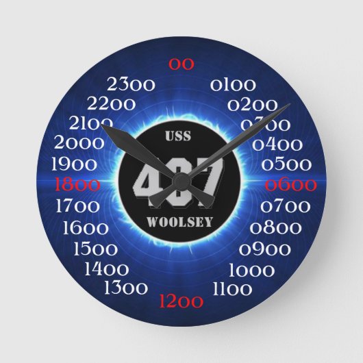USS Woolsey (DD-437) ラウンド壁時計 (正面)