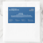 USS Zumwalt - Ship Blueprint Plans ABD 長方形シール (バッグ)