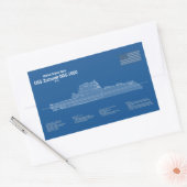 USS Zumwalt - Ship Blueprint Plans ABD 長方形シール (封筒)