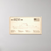 USS Zumwalt - Ship Blueprint Plans SD キャンバスプリント (正面)