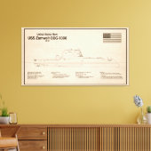 USS Zumwalt - Ship Blueprint Plans SD キャンバスプリント (インサイチュ (リビング))