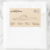 USS Zumwalt - Ship Blueprint Plans SD 長方形シール (バッグ)