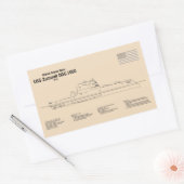 USS Zumwalt - Ship Blueprint Plans SD 長方形シール (封筒)