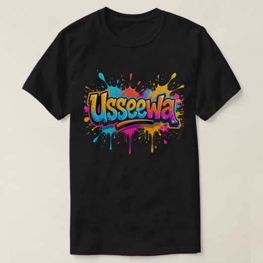 Usseewa – High‑Energy Rebellion Pop Art Design Tシャツ (デザイン正面)