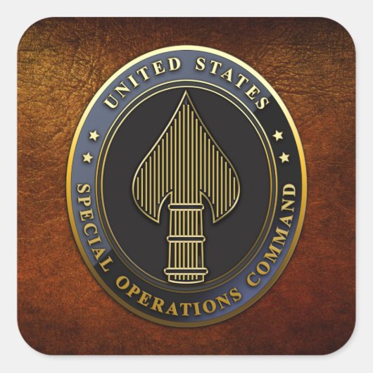USSOCOMエンブレム スクエアシール (正面)