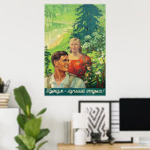 USSRでのカップルのハイキング ポスター (ホームオフィス)