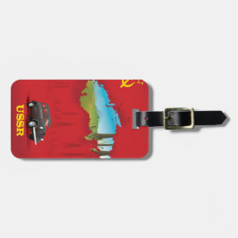 USSRマップ図解入りの、写真付きのポスター ラゲッジタグ