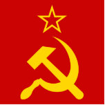 USSR Flag - Soviet Union Flag フォトスカルプチャー<br><div class="desc">Yellow hammer and sickle on red flag. Historic flag of the Soviet Union.</div>