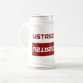 Ustaszewskiの白ステイン ビールジョッキ (正面左)