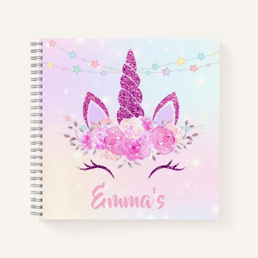 Ustom Unicorn Sketchbook for Kids  ノートブック (正面)