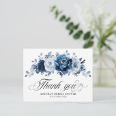 ustyブルー石板ネイビーブライダルシャワーありがとう ポストカード (スタンド正面)