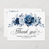 ustyブルー石板ネイビーブライダルシャワーありがとう ポストカード (正面/裏面)