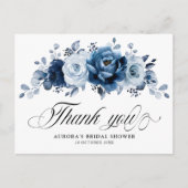 ustyブルー石板ネイビーブライダルシャワーありがとう ポストカード (正面)