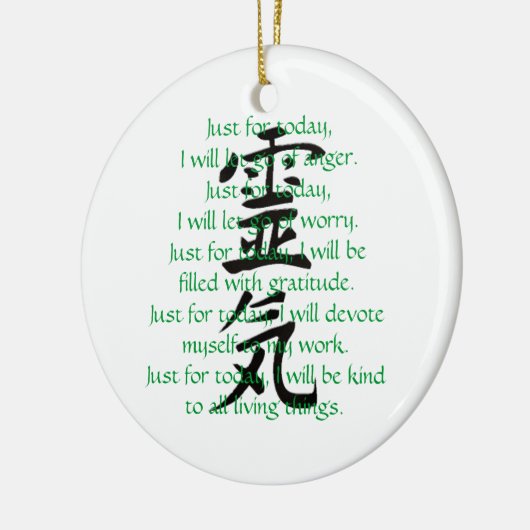 Usuiの霊気の漢字そして教訓 セラミックオーナメント (左)