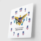 USVIのアメリカの楽園のカリブのな旗は個人化なります スクエア壁時計 (傾斜)