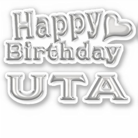 Uta Happy Birthday silver Aufkleber Sticker シール (正面)