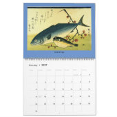 Utagawa Hiroshige著魚の群れ カレンダー (1月 2027)