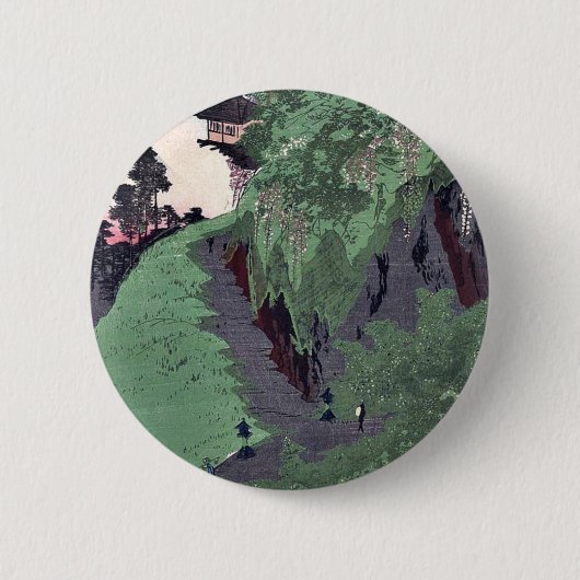 Utagawa、Hiroshige著Zenkojiの寺院への道 缶バッジ (正面)
